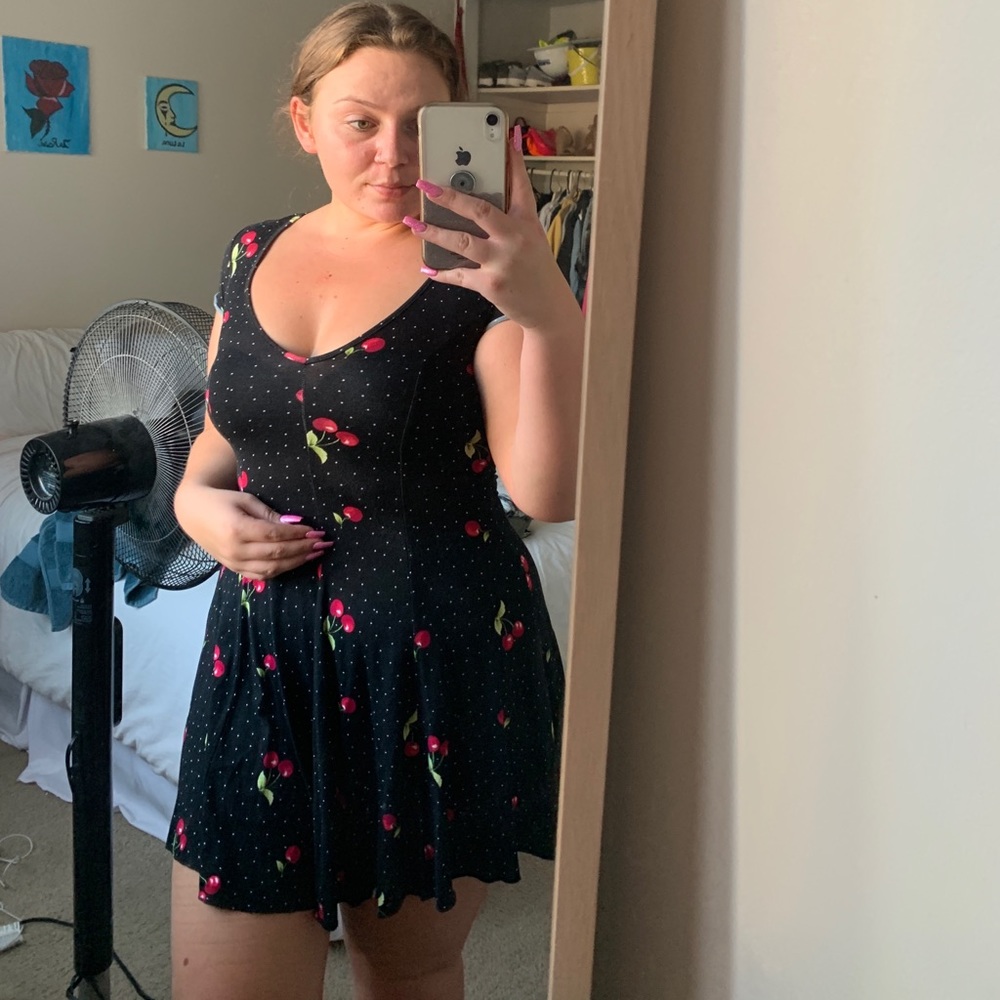 Cherry patterned skater dress